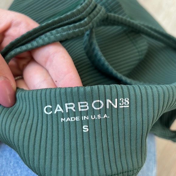 Carbon 38 Matching Set Ribbed 7/8 Leggings + Bra Top - Picture 12 of 13